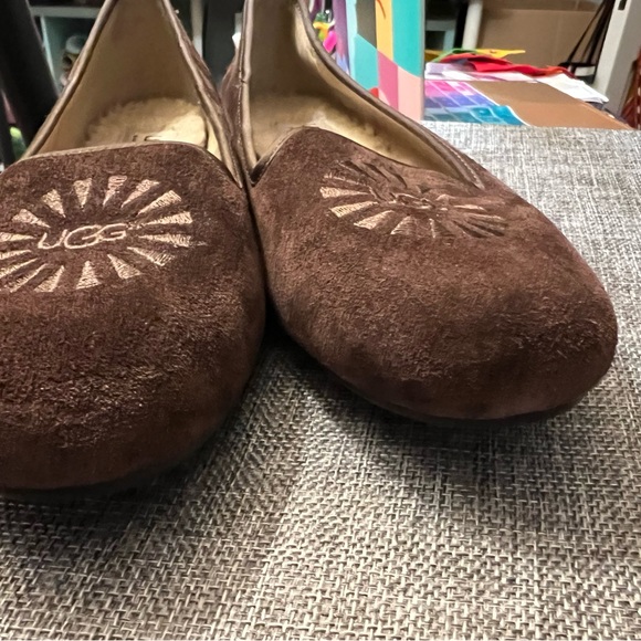 EUC Brown Suede Ugg Slippers 8.5 - Picture 2 of 5